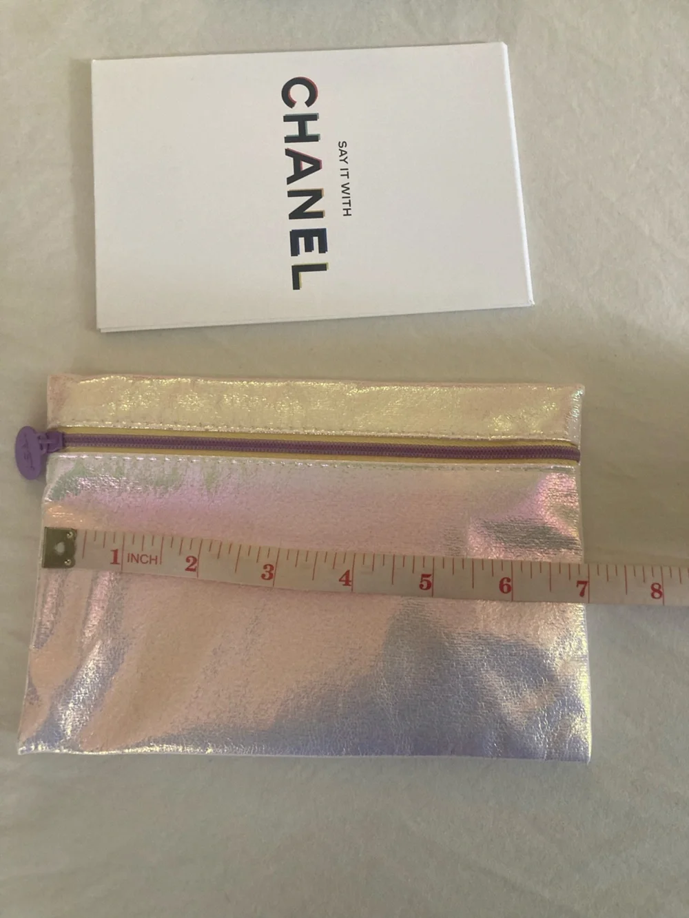5 Pc Luxury Self-Care Bundle - Iridescent Pastel Makeup Pouch